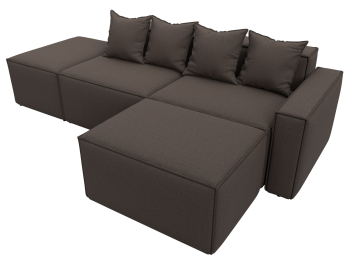 Диван угловой модульный Лига-063 угол правый, рогожка Амур