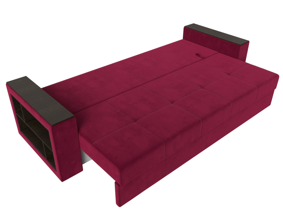 Диваны кровати со спальным местом, Диван прямой Дубай Лайт полки слева, микровельвет