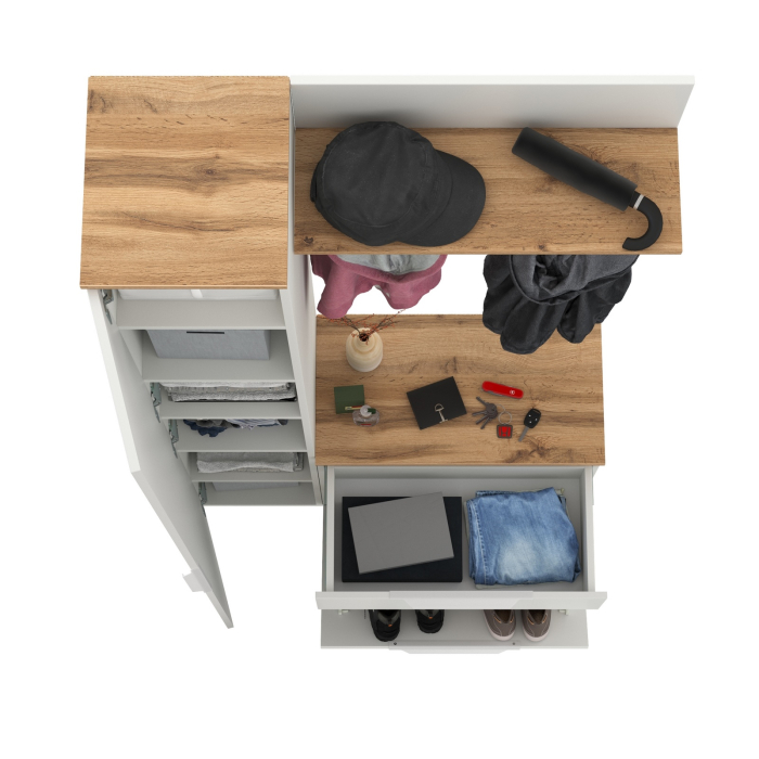 Прихожие, Шкаф-пенал с обувницей и вешалкой для оджеды с полкой Октава.