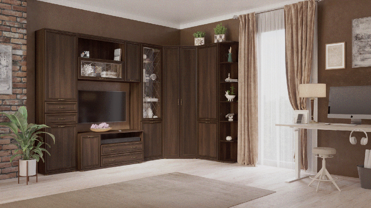 Стенки для гостиной, Модульная гостиная Карина композиция 18