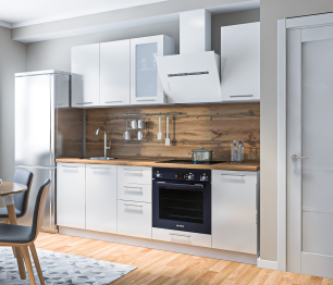 Кухонный гарнитур Регина Белый/Анна МДФ Белый глянец 2,2 м