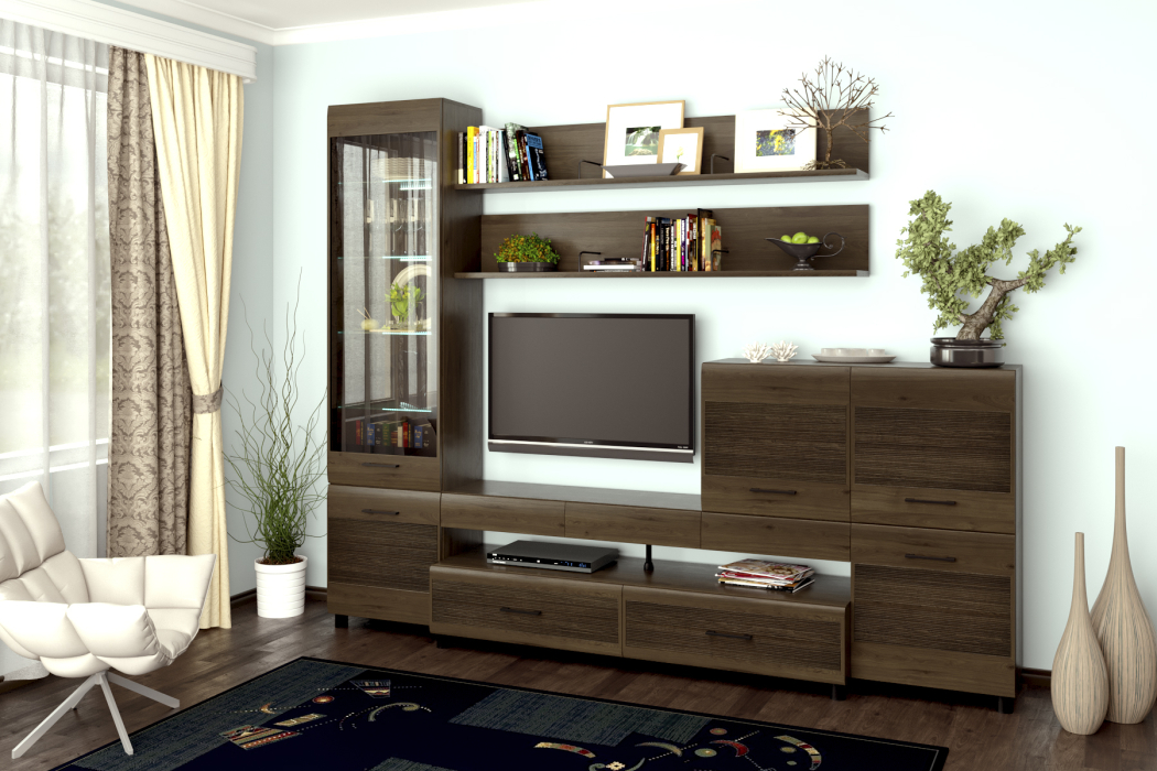 Стенки для гостиной, Модульная гостиная Камелия композиция 5