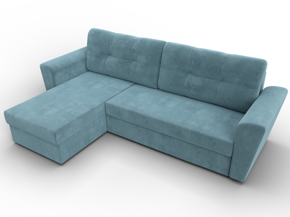 Диваны угловые в гостиную, Угловой диван Амстердам Лайт левый угол, велюр