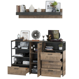 Комод с дверкой и комод с ящиками с навесной полкой Трувор