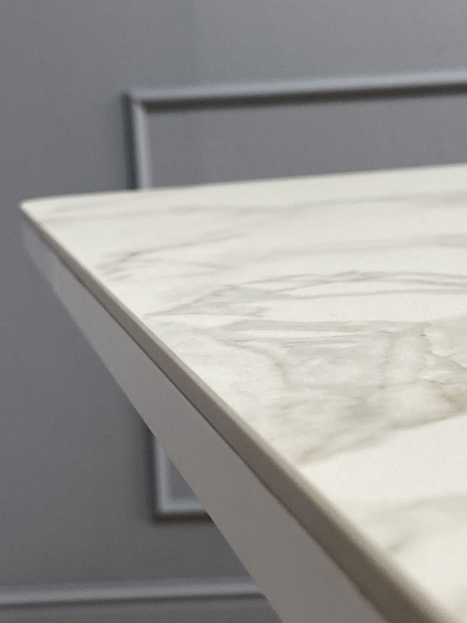 Обеденные столы, Стол Kenner AA1400 раздвижной, керамика , опоры белые 