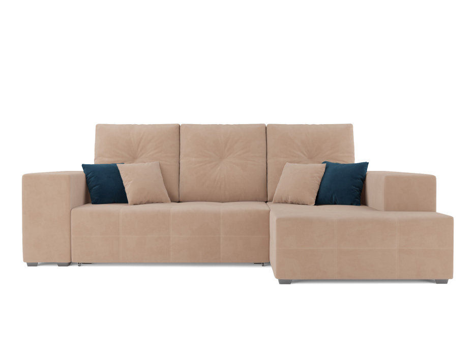 Диваны угловые в гостиную, Диван угловой Монреаль Правый угол (Велюр)