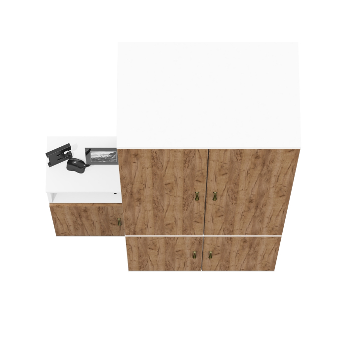 Домашние кабинеты, Шкаф глубокий с вешалкой и полкой и тумба с нишей 3.19 Лидер-8