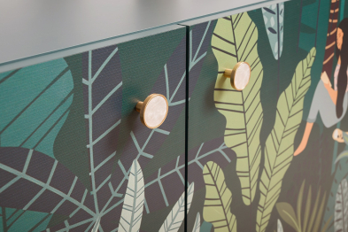 Комод-тумба Либера 16.230.01, фасады с рисунком Тропический лес  