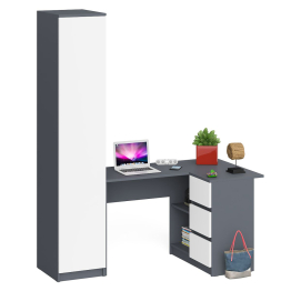 Пенал Мори 400 с угловым компьютерным столом МС-16 три ящика справа