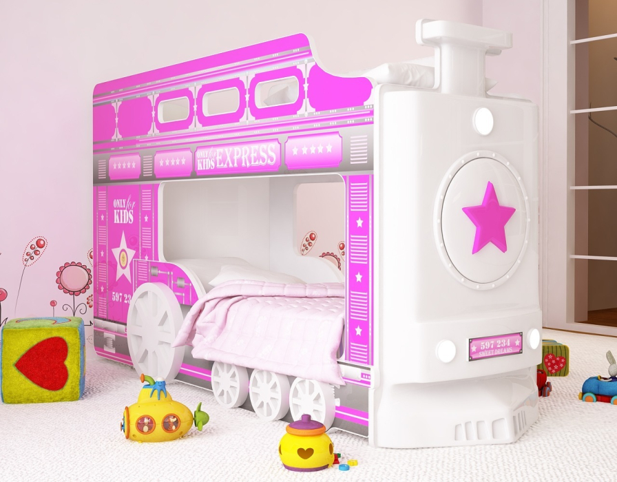 Кровати двухъярусные, Кровать Паровоз 2-х ярусная 
