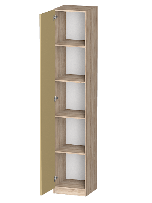 Шкафы одностворчатые, Распашной шкаф Лайф с полками 40*40*215 Дуб сонома