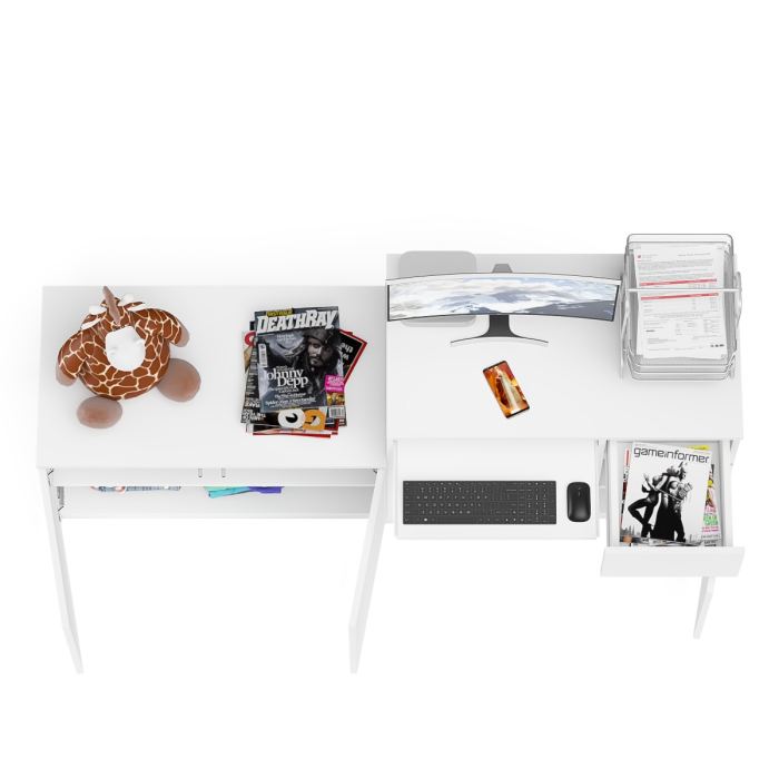 Прямые компьютерные столы, Тумба Мори МА900-1 и стол компьютерный Мори МС-1 правый