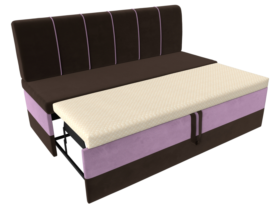 Диваны кровати со спальным местом, Прямой диван Энигма, микровельвет, коричневый