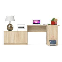 Тумба широкая Мори 900 и угловой стол компьютерный Мори правый