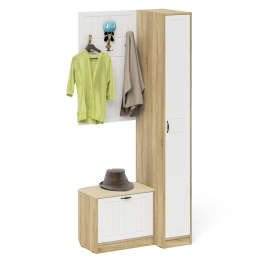 Вешалка для верхней одежды с обувницей с мягким сиденьем и пенал П-6-500 фрезеровка прованс