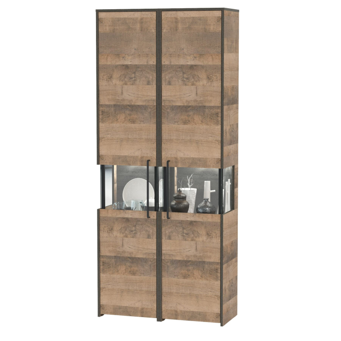 Шкафы распашные, Два шкафа-пенала с витриной с подсветкой Трувор