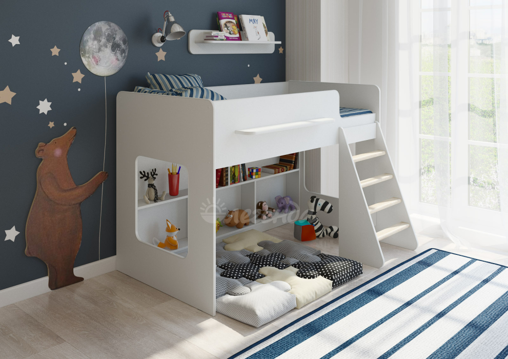 Кровати-чердаки, Детская кровать Легенда 22.1  белый