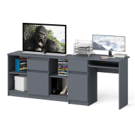 Домашние кабинеты, Стол компьютерный МС-1 левый с тумбой 1204 Мори