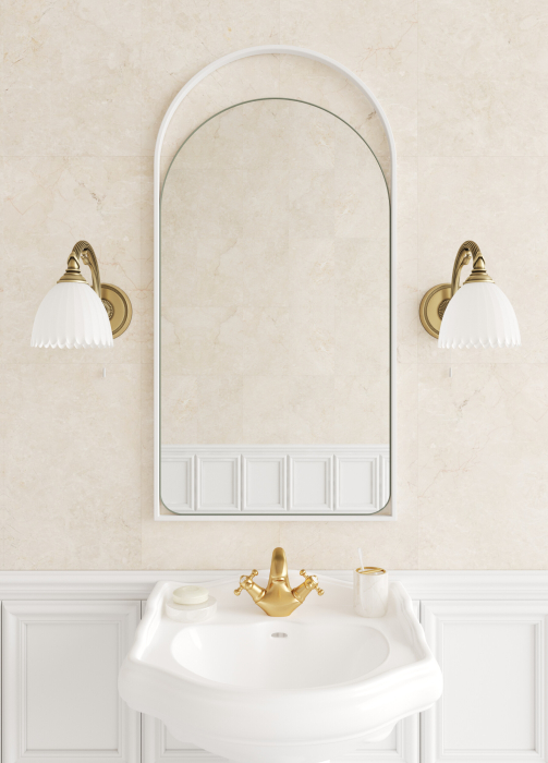 Зеркала в спальню, Дизайнерское настенное зеркало GENGLASS Arkelo в металлической раме