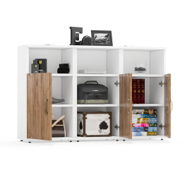 Три тумбы с нишами и дверками Лидер-8 МД 3-19.