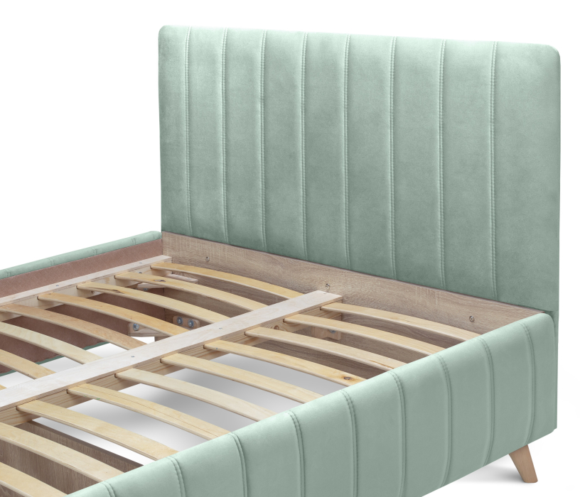 Двуспальные, Кровать с мягким изголовьем Монако 140, микровелюр