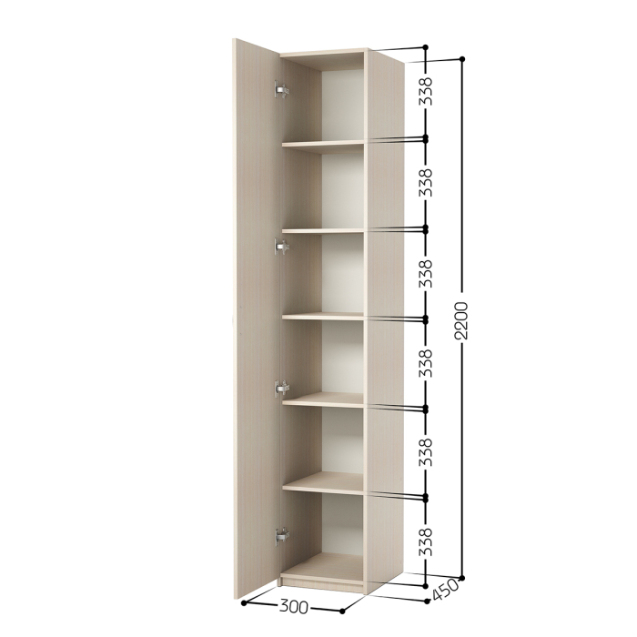 Для одежды, Шкаф с полками ШСП-1 30х45
