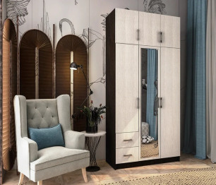 Шкаф 3-х створчатый с ящиками BTS