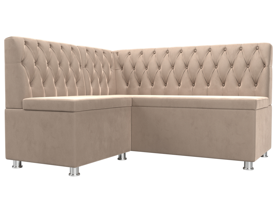 Диваны угловые кухонные, Кухонный угловой диван Мирта левый угол, велюр