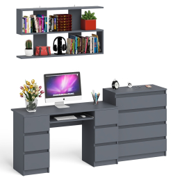 Стол письменный Мори МС-2 с комодом МК800 4 ящика и полкой 1200