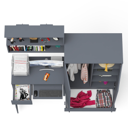 Компьютерный стол Мори МС-1 левый с полкой и шкаф-комодом