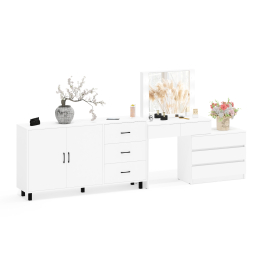 Туалетный столик-трансформер с подсветкой и зеркалом 110 и комод-тумба 123-1604