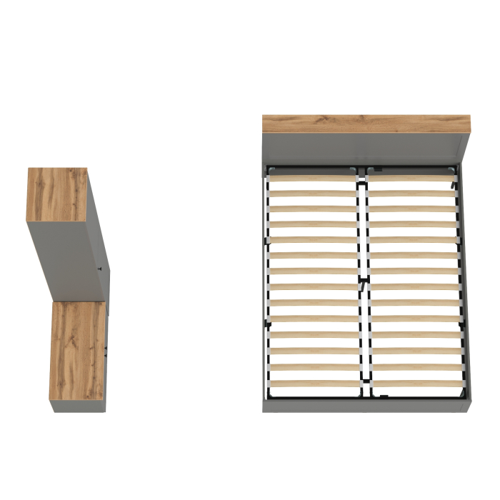 Спальные гарнитуры, Кровать со спальным местом 1600 с ортопедическим основанием с тумбой и шкаф-пеналом Остин