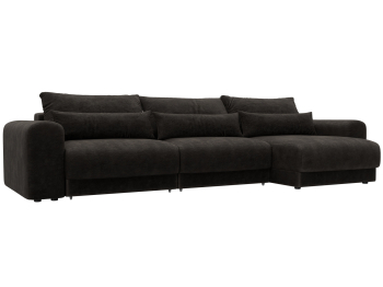 Диван угловой Лига-056 НПБ Лонг угол универсальный, велюр BRUT