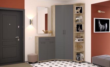 Модульная прихожая Грейс композиция 6  Гикори Джексон Светлый