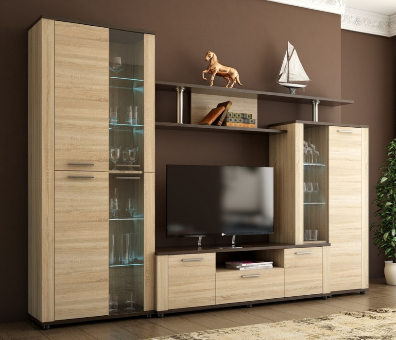 Стенки для гостиной, Гостиная Соло-10А со стеклостворками