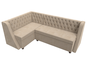 Кухонный угловой диван Лофт левый угол, велюр