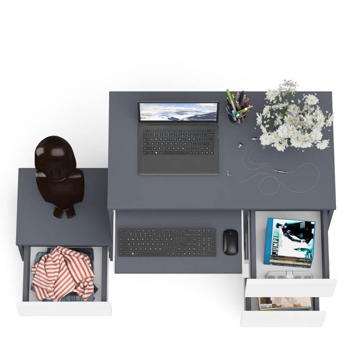 Прямые компьютерные столы, Стол компьютерный Мори МС-6 правое исполнение с тумбочкой 400-1