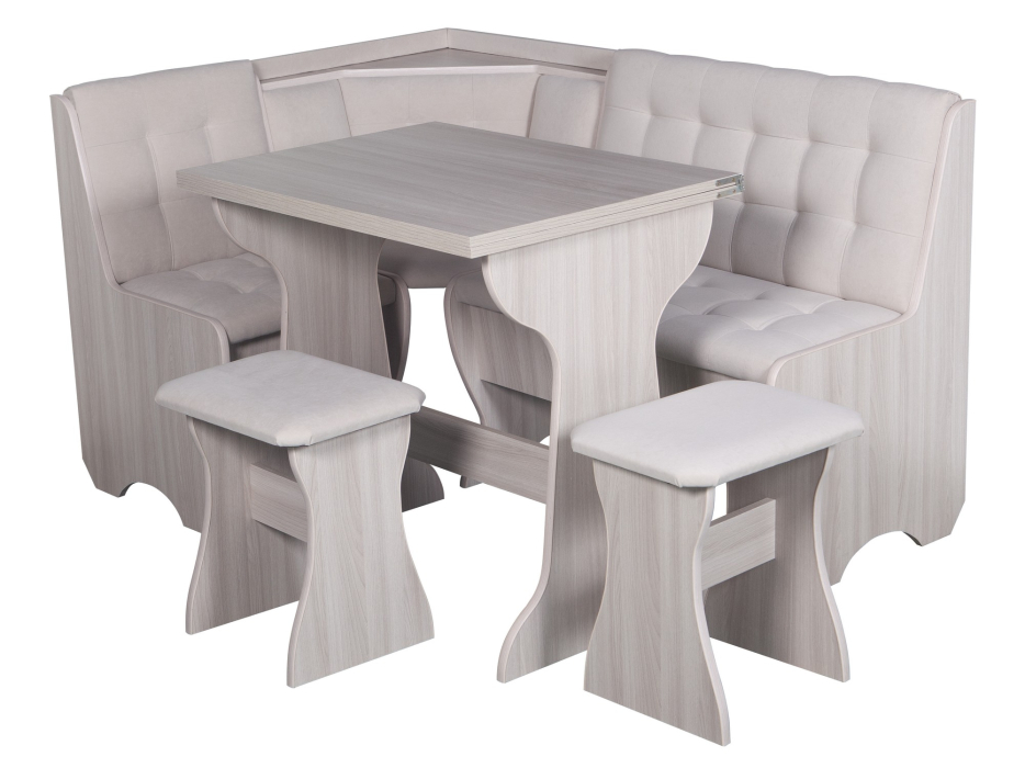 Кухонные уголки, Кухонный уголок Стиль 1Л (со столом СТ3) Ясень шимо светлый / велюр