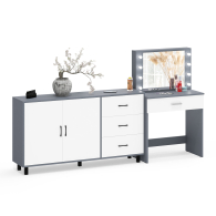 С зеркалом, Комод-тумба 123-1604 и туалетный столик с подсветкой СТ-4