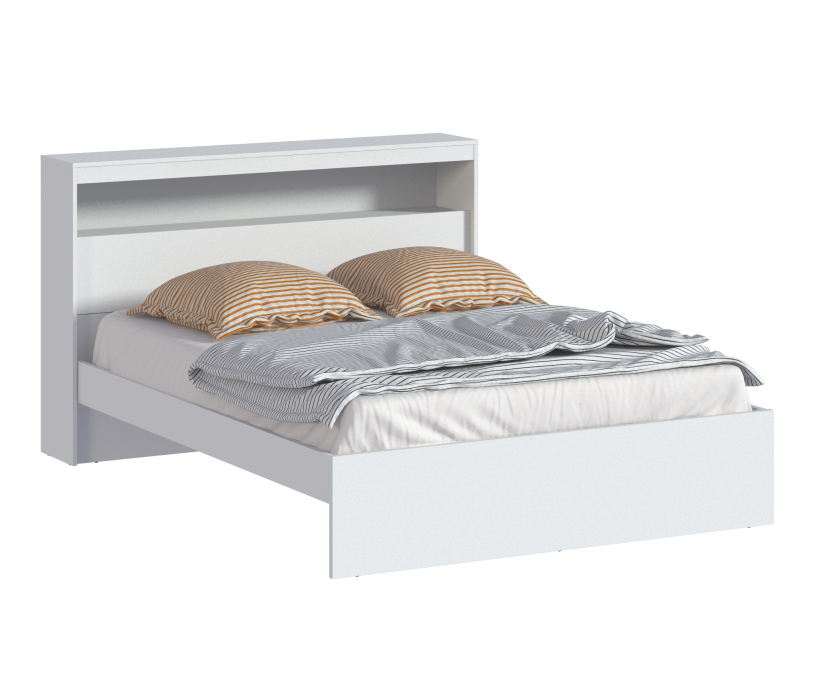 Кровати 160 см, Бруклин СБ-3356 Кровать Белый с ящиками выкатными СБ-3357