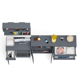 Стол компьютерный дверка и выдвижной ящик слева с комодом МК1600.1 и полкой Мори 900