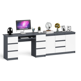 Комод-тумба Мори МК1200.3 со столом компьютерным двухтумбовым МС-2