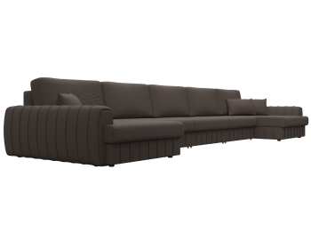 Диван П-образный Лига-057 НПБ МегаЛонг, рогожка Амур