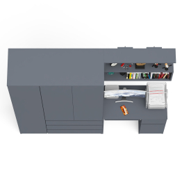 Шкаф-комод Мори МШ1200.1 со столом Мори МС-1 правый и полкой Мори 900