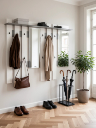 Две вешалки для верхней одежды с зеркалом Лира 2-3814