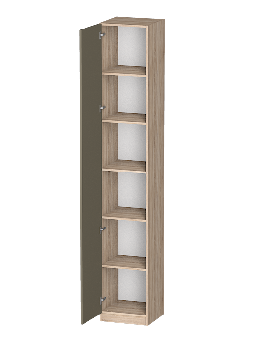 Шкафы одностворчатые, Распашной шкаф Лайф с полками 40*40*240 Дуб сонома