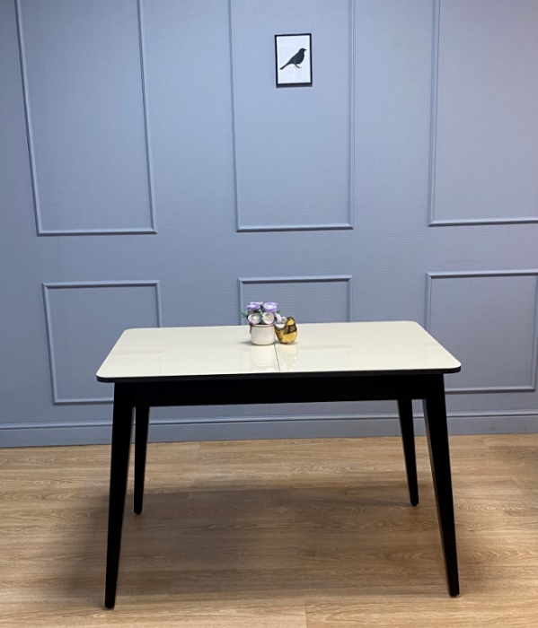 Обеденные столы, Стол KENNER 1100 M раздвижной, стекло белое глянец