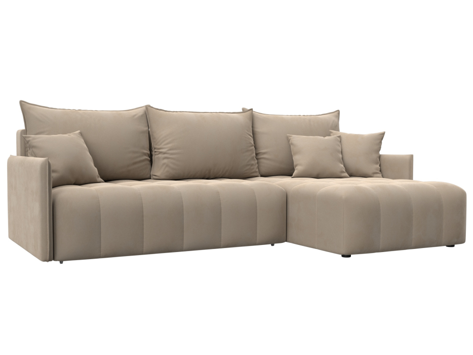 Диваны угловые в гостиную, Диван угловой Лига-054 НПБ угол универсальный, велюр SEVEN