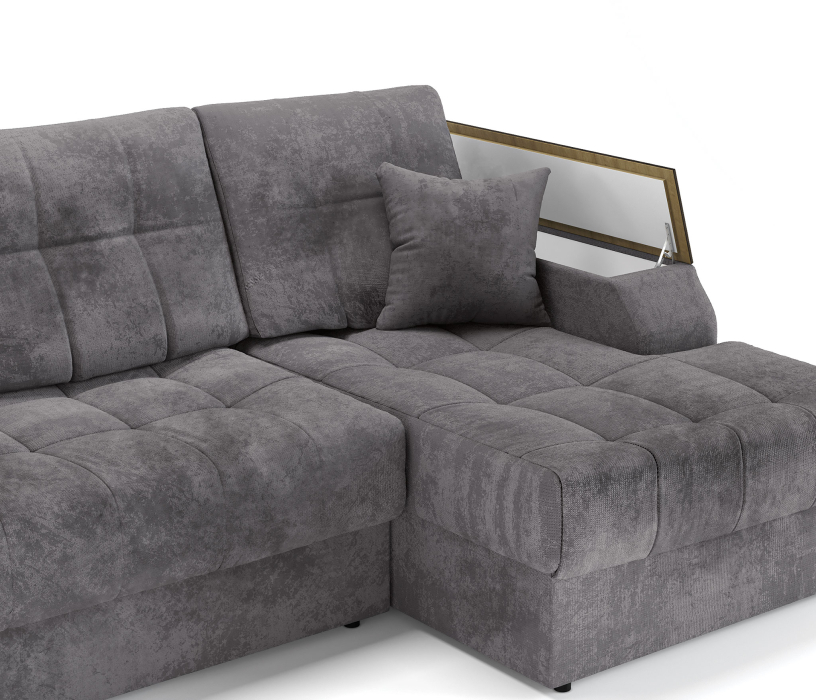 Диваны угловые в гостиную, Угловой диван-кровать Лас-Вегас правый, шенилл