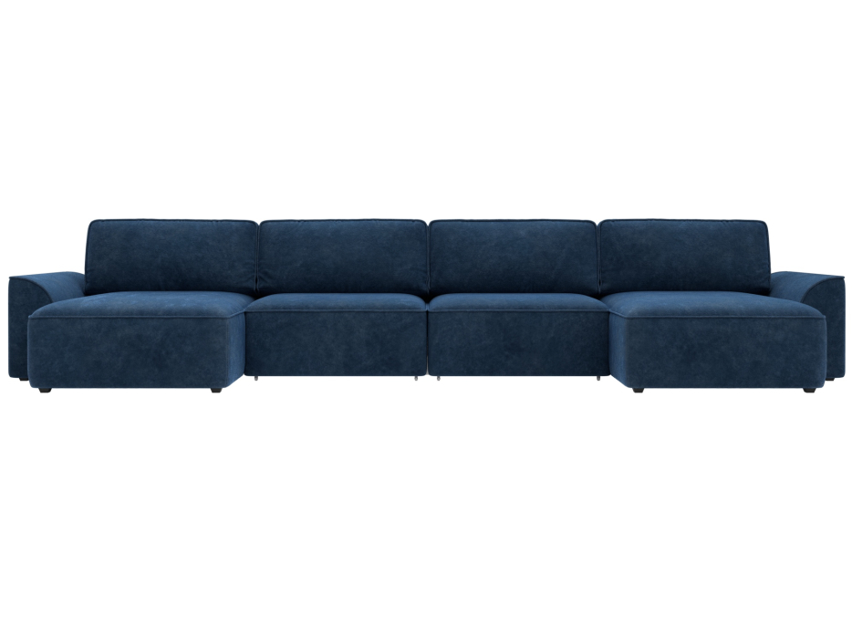 Диваны прямые со спальным местом, Диван п-образный Лига-048 НПБ лонг, велюр BRUT